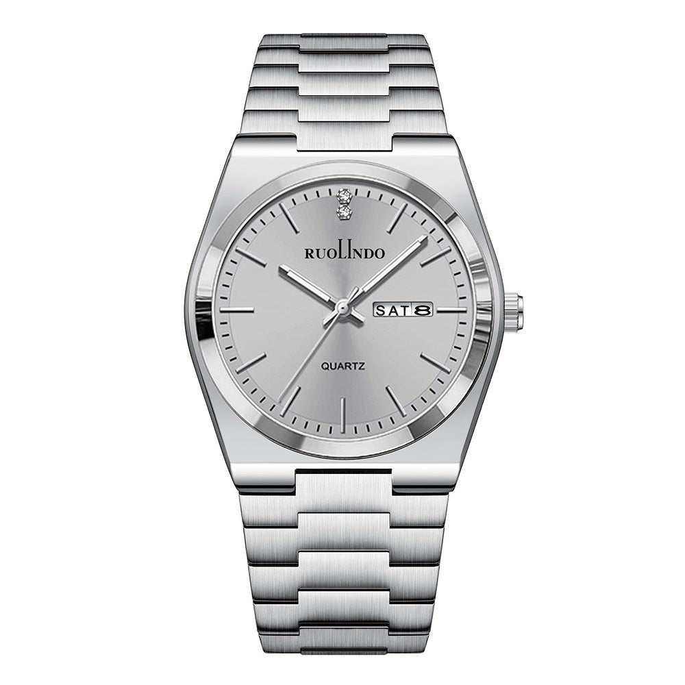 Men’s Stainless Steel Luminous Calendar Watch