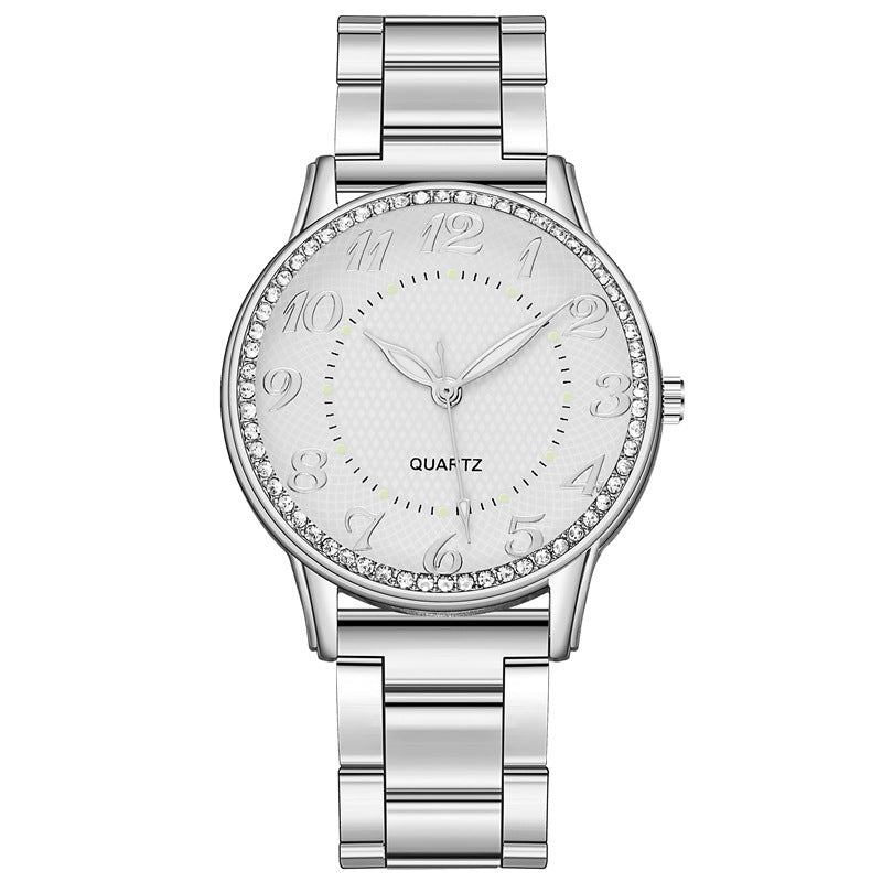 Women's Diamond-Studded Luminous Quartz Watch