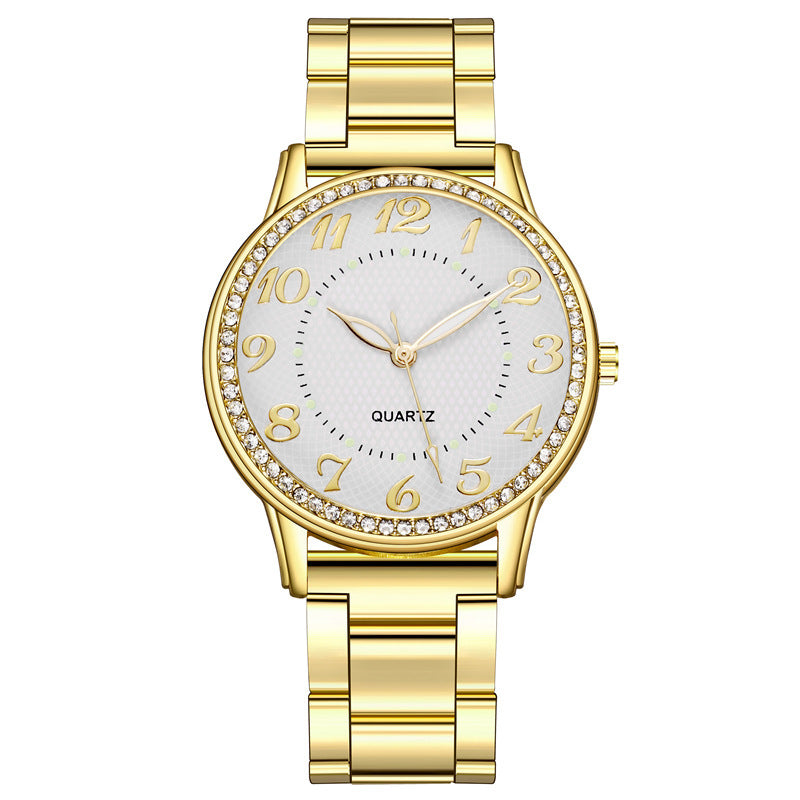 Women's Diamond-Studded Luminous Quartz Watch