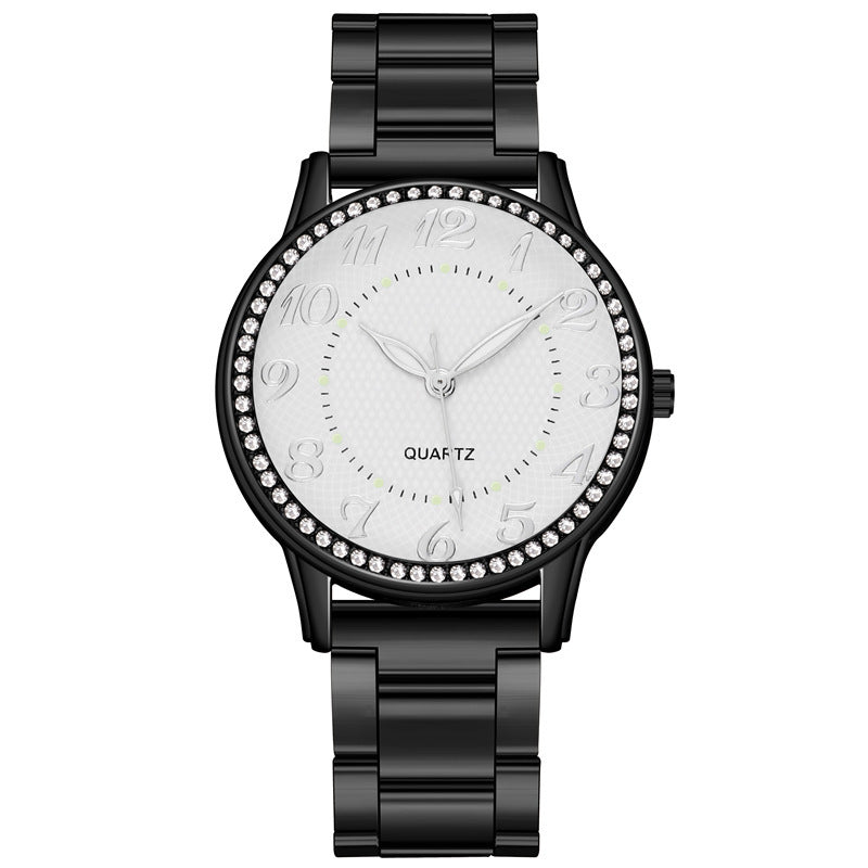 Women's Diamond-Studded Luminous Quartz Watch