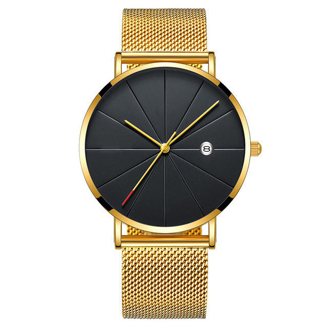 Luxury Men’s Slim Stainless Steel Quartz Watch