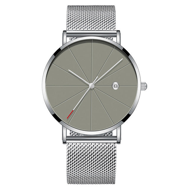 Luxury Men’s Slim Stainless Steel Quartz Watch