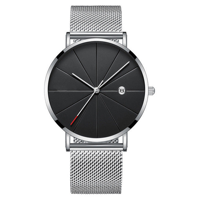Luxury Men’s Slim Stainless Steel Quartz Watch