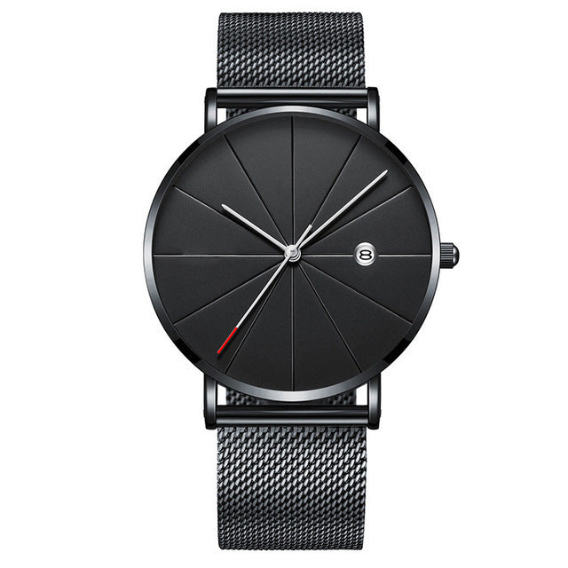 Luxury Men’s Slim Stainless Steel Quartz Watch
