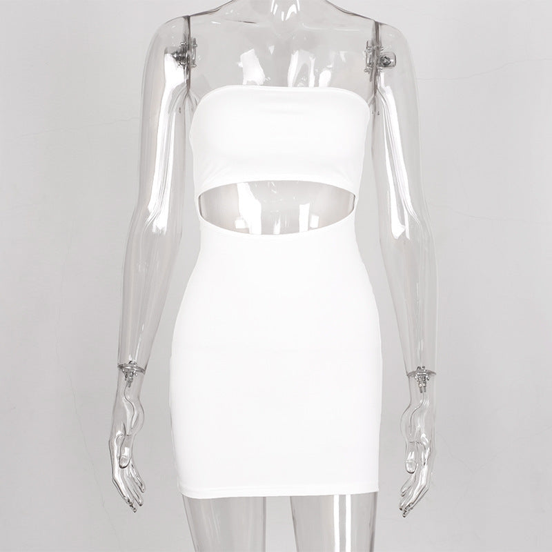Strapless sleeveless slim dress