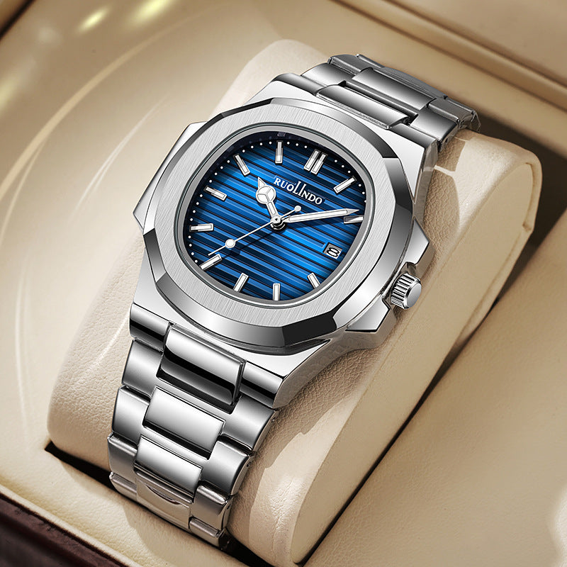 Men’s Stainless Steel Luminous Calendar Watch