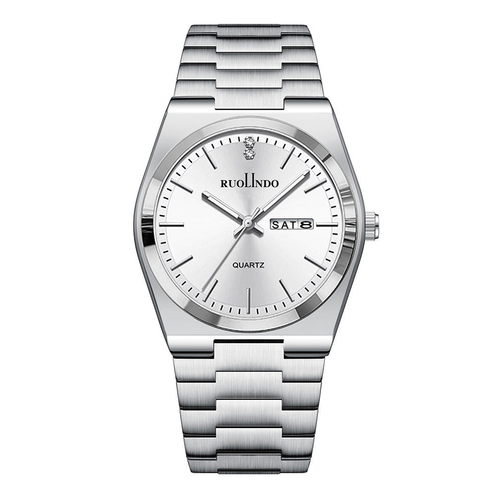 Men’s Stainless Steel Luminous Calendar Watch