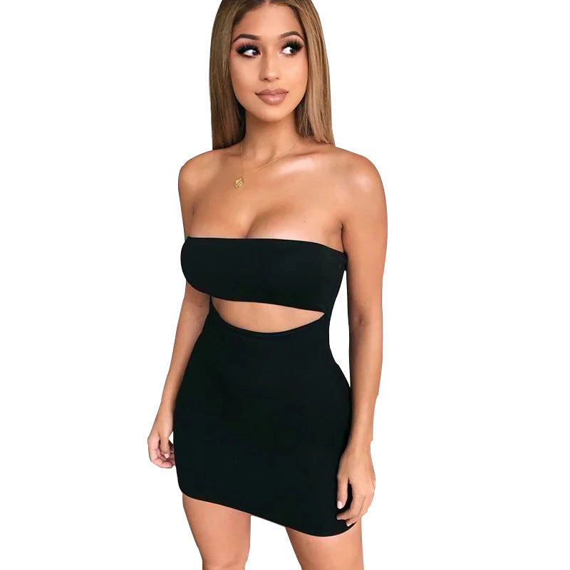 Strapless sleeveless slim dress