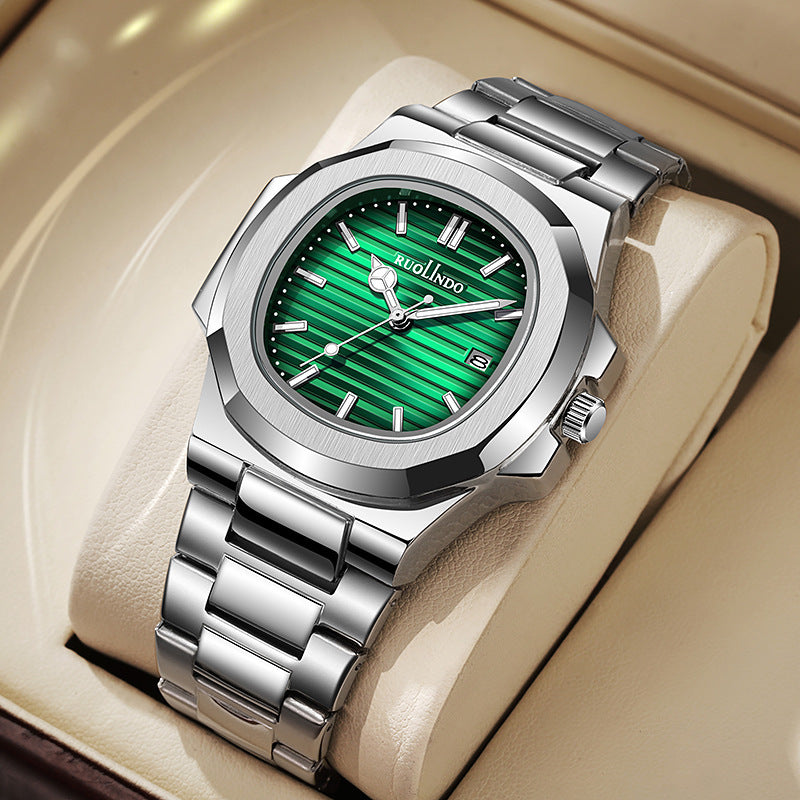 Men’s Stainless Steel Luminous Calendar Watch