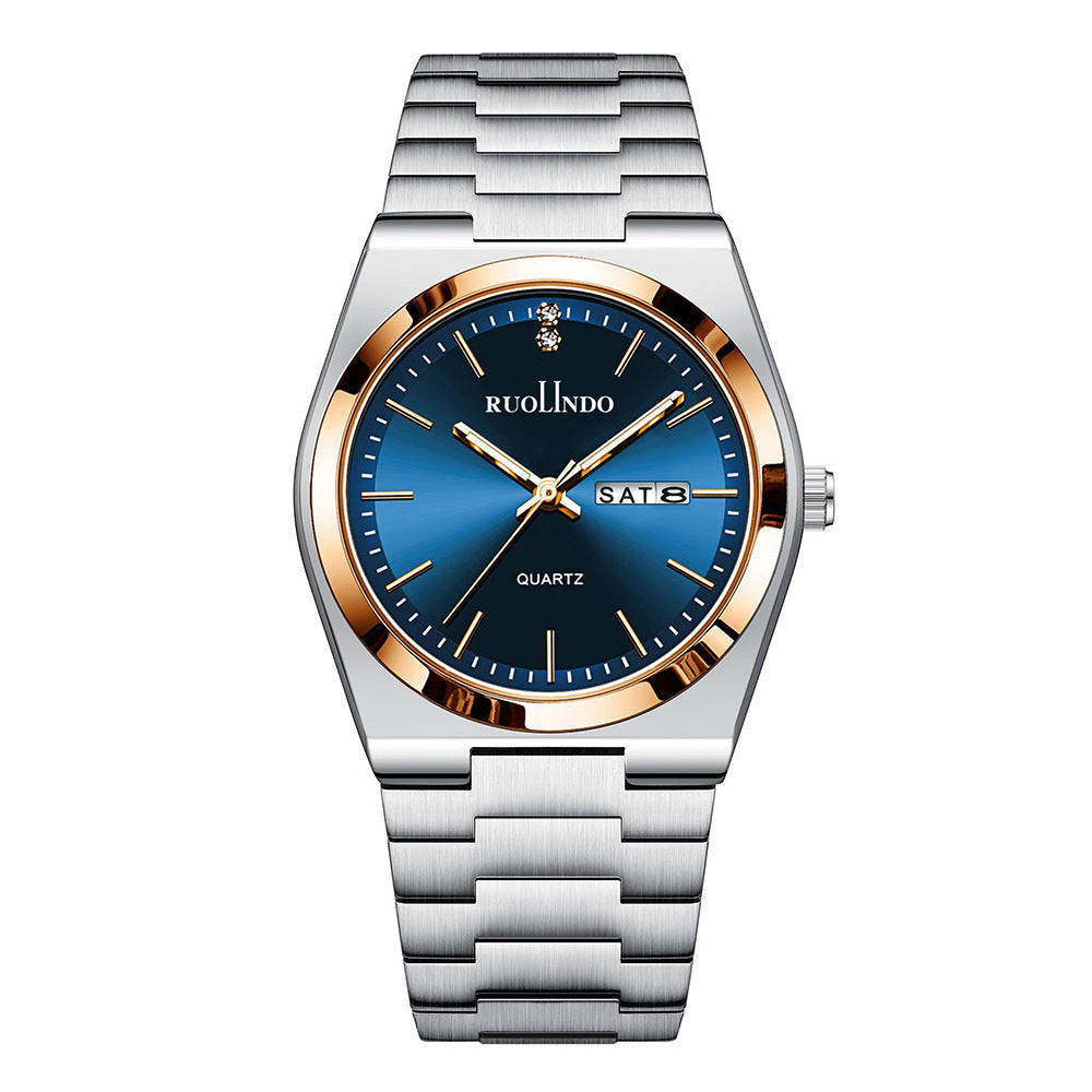 Men’s Stainless Steel Luminous Calendar Watch