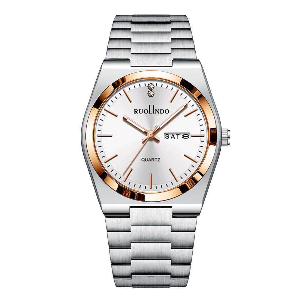 Men’s Stainless Steel Luminous Calendar Watch