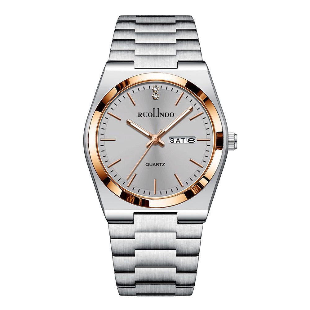 Men’s Stainless Steel Luminous Calendar Watch