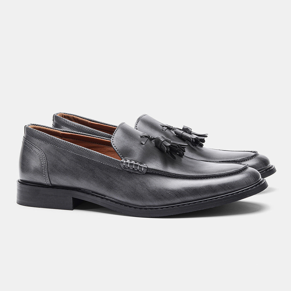 Men’s Wood Grain Tassel Loafers – American Size