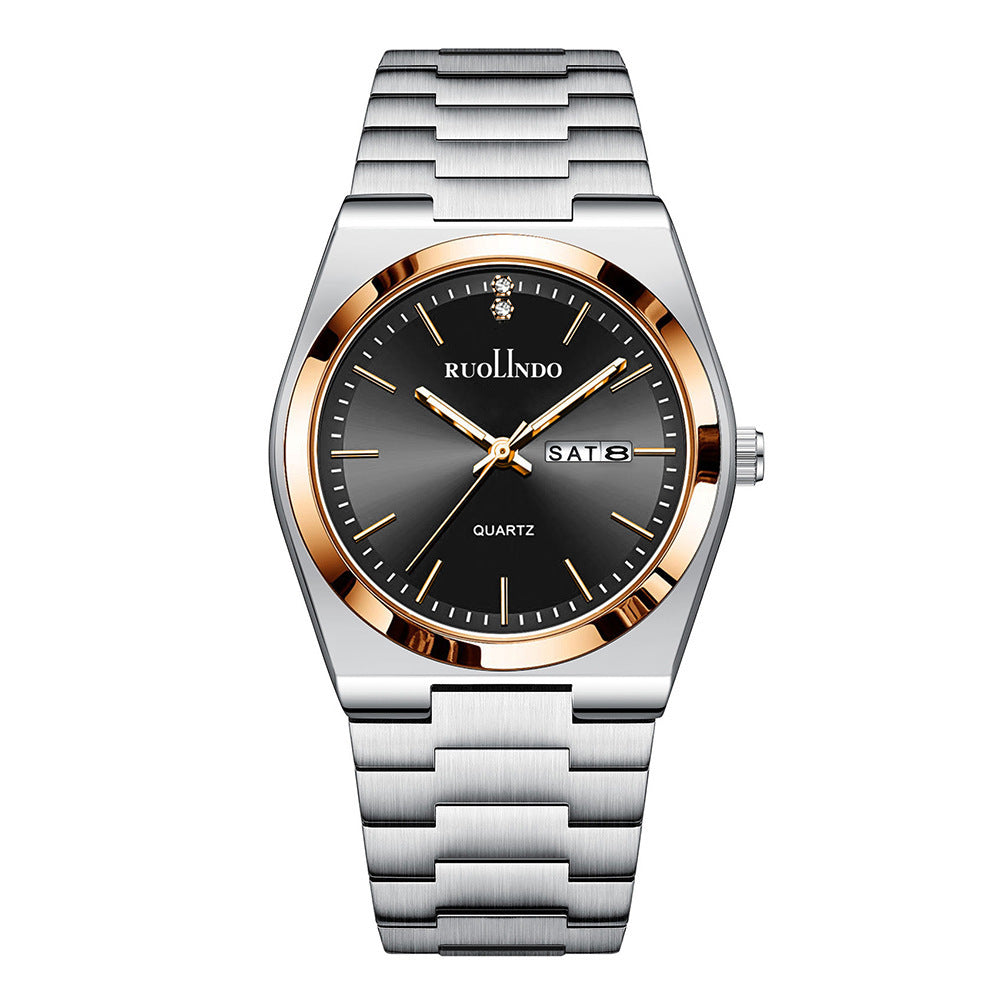 Men’s Stainless Steel Luminous Calendar Watch