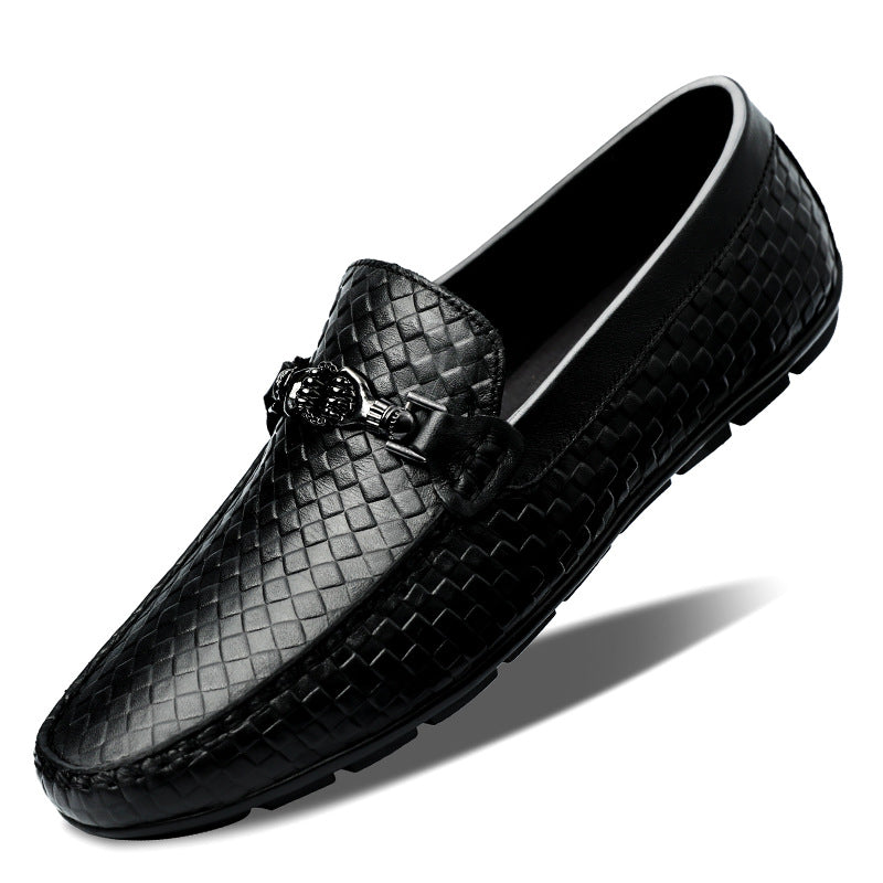 Men’s White Casual British Leather Shoes