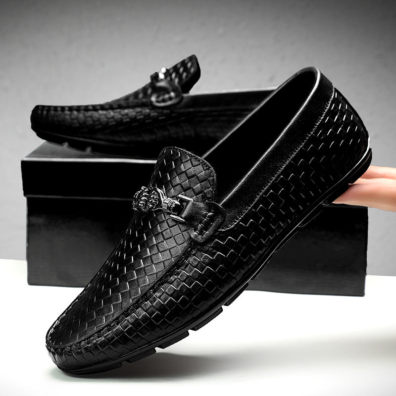 Men’s White Casual British Leather Shoes