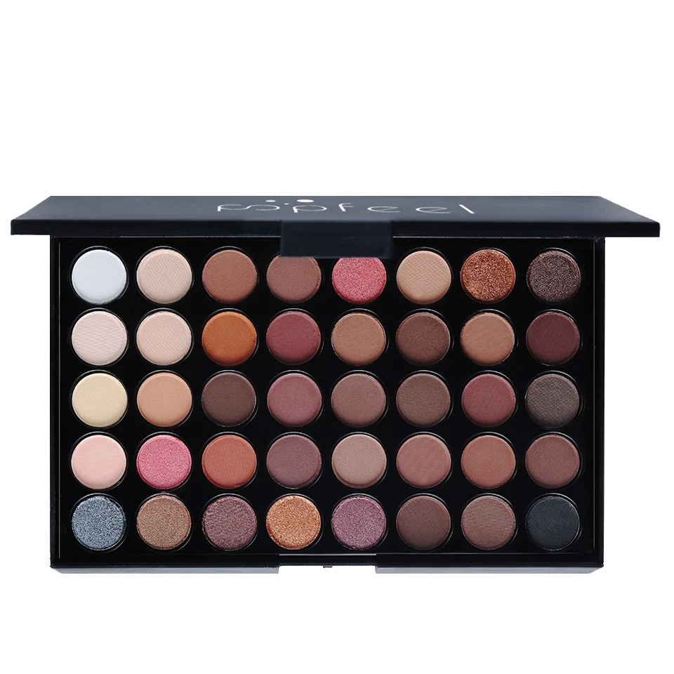 40-Color Long-Wear Eyeshadow Palette – Rich Brown & Pink Tones, Smooth Blend for All-Day Wear