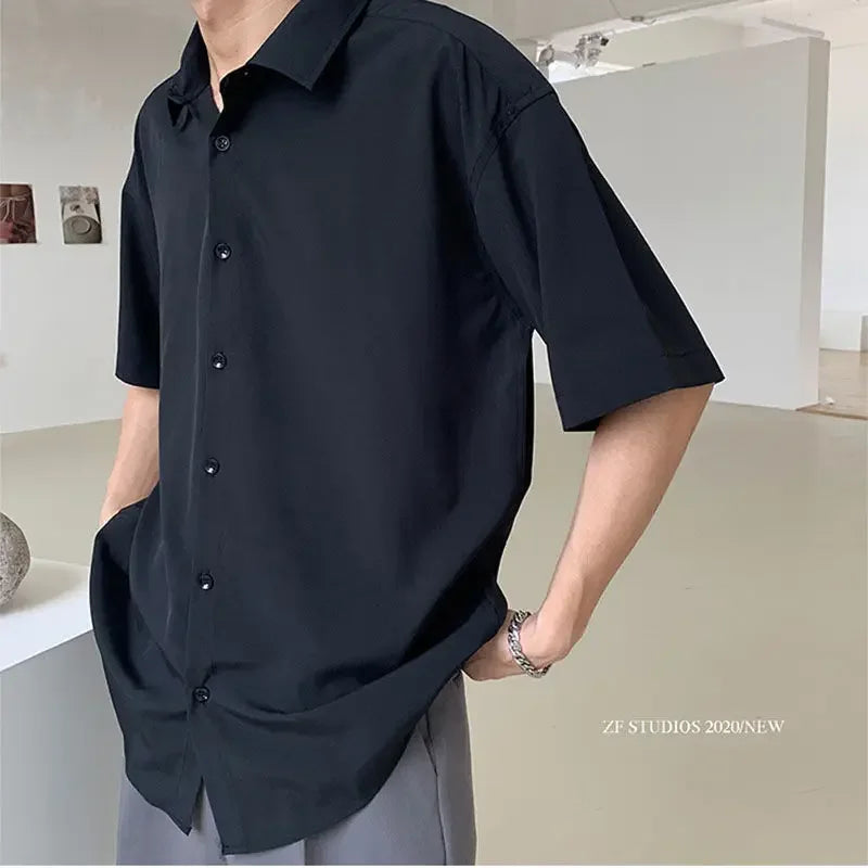 Man's Sleeve Ink Green Shirt – Korean Style