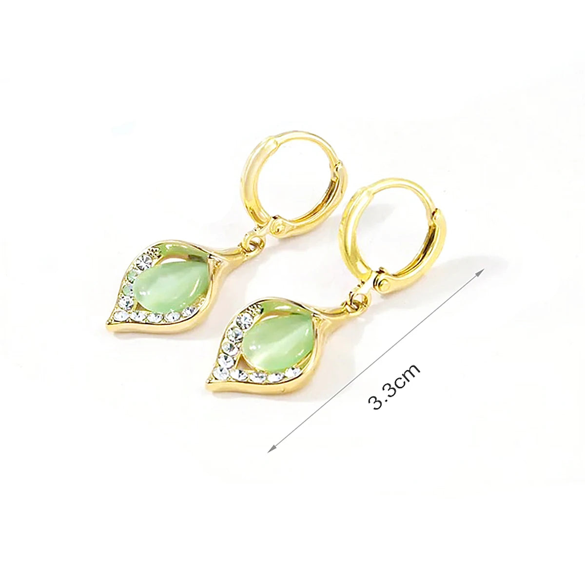 Angel Eyes Cat Eye Stone Earrings – Titanium Steel, Elegant Gift for Women