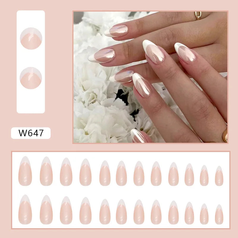 24pcs Pink Gradient Press-On Nails – Yellow Flower Design, Glossy Finish, Reusable Full Cover