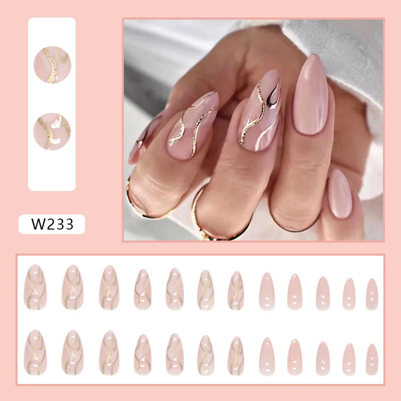 24pcs Pink Gradient Press-On Nails – Yellow Flower Design, Glossy Finish, Reusable Full Cover