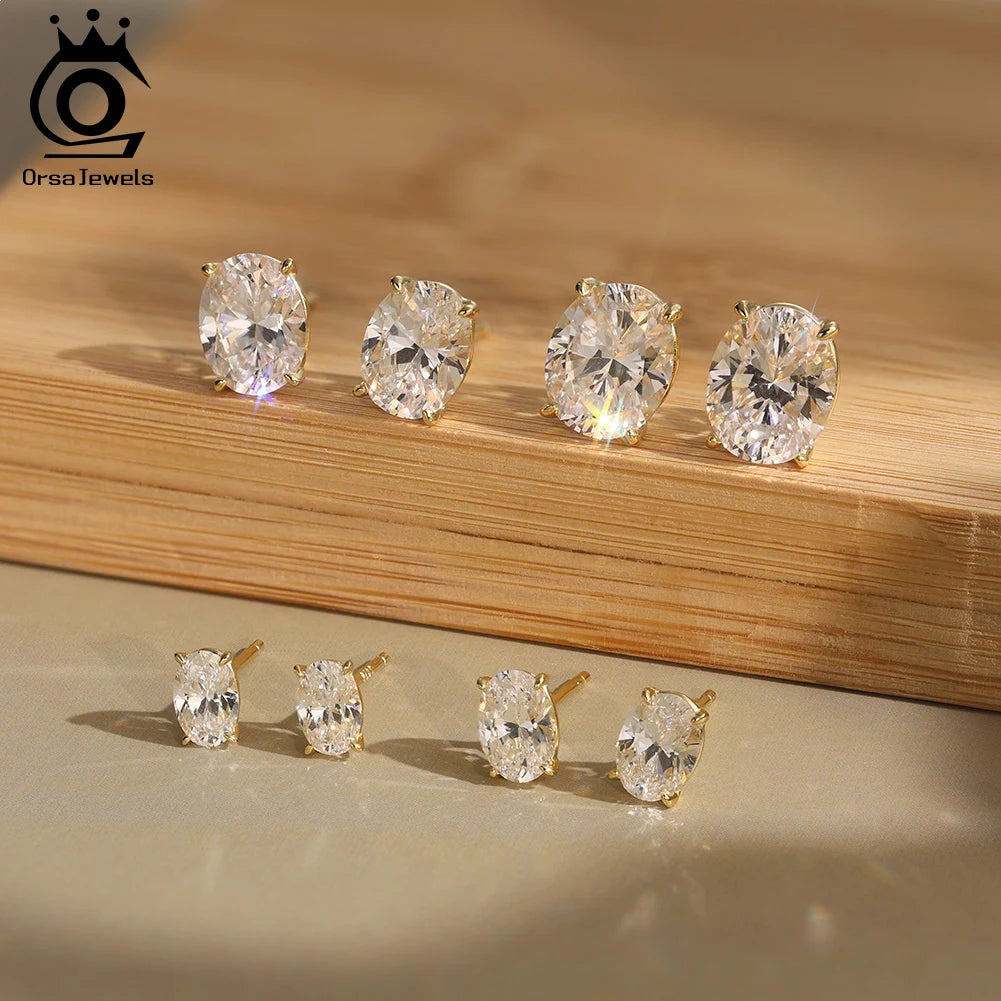 ORSA JEWELS 925 Sterling Silver Zircon Earrings – Premium Cubic Zirconia, Elegant Party Jewelry