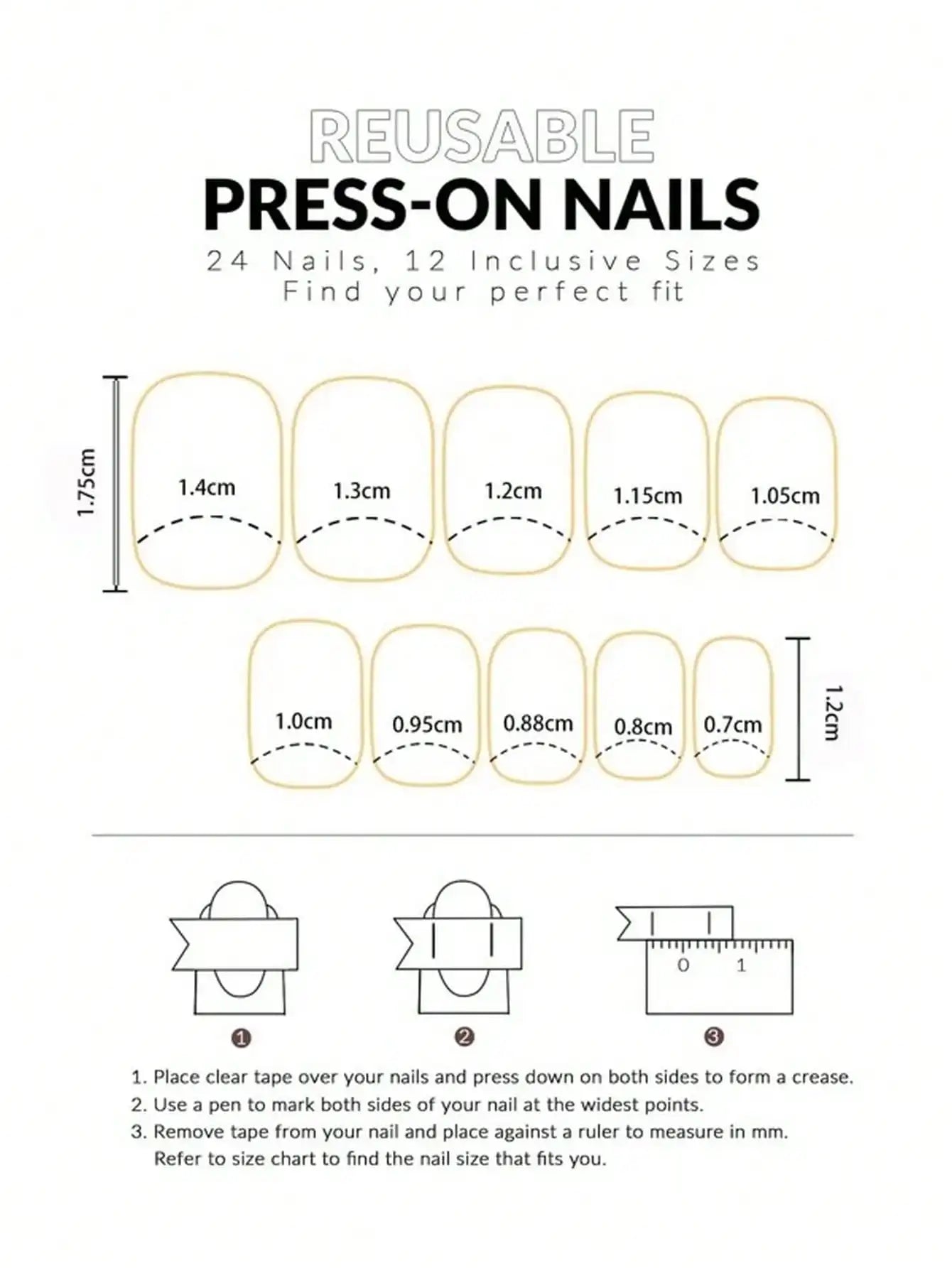 24pcs Square Press–On Nails – White French Tips with Cute Bride Heart Design, Y2K Style