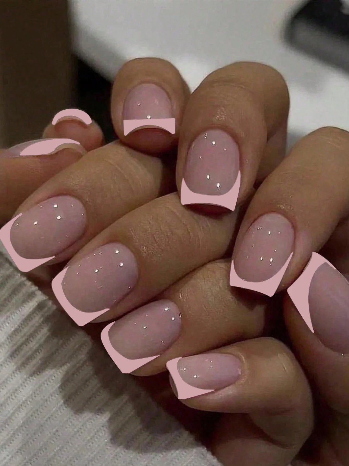 24pcs Almond Press–On Nails – Wine Red High Saturation, Korean Style for Valentine’s Day