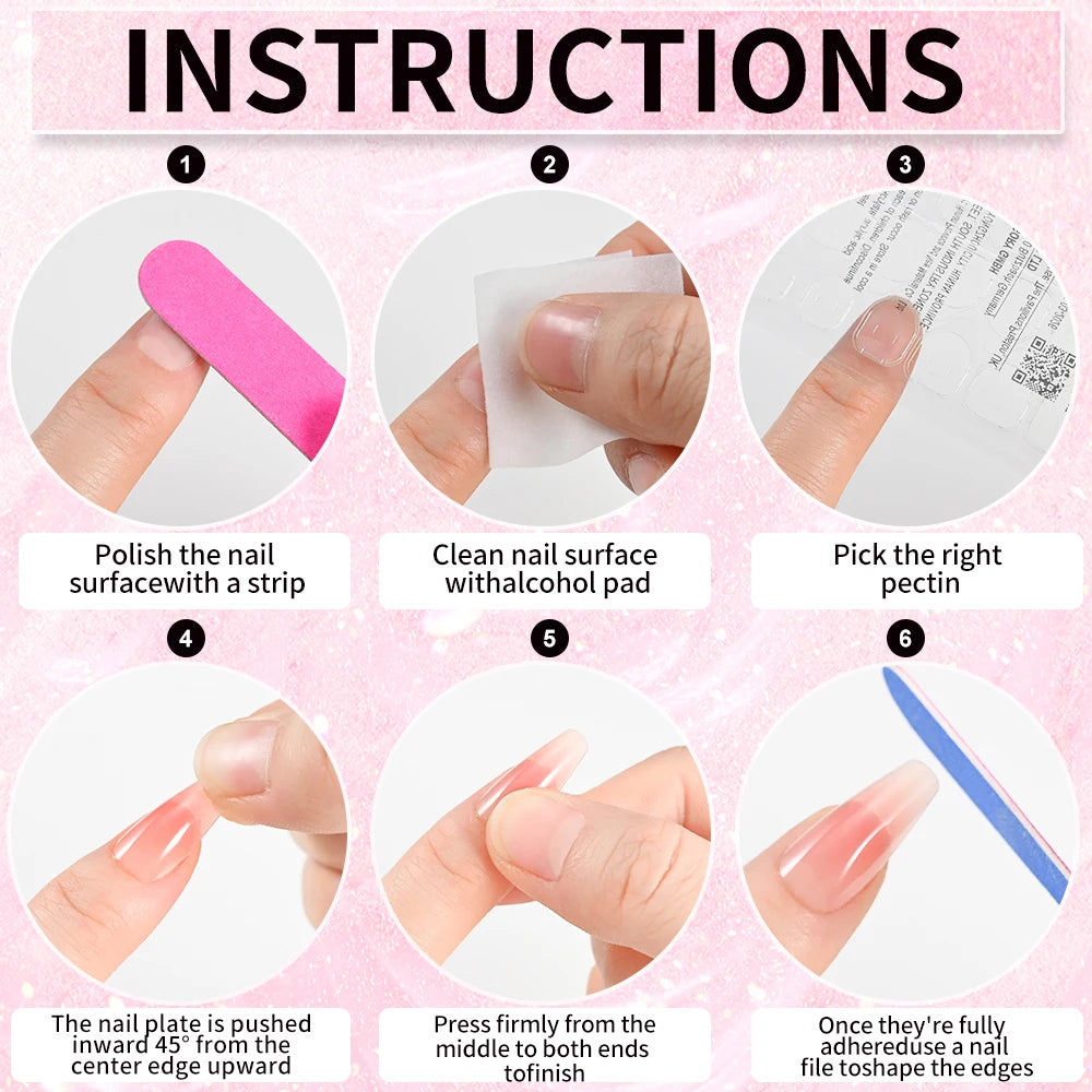 100pcs White Medium Square Press-On Nails – Full Cover Acrylic-Look False Tips, 10 Size Nail Decoration Set