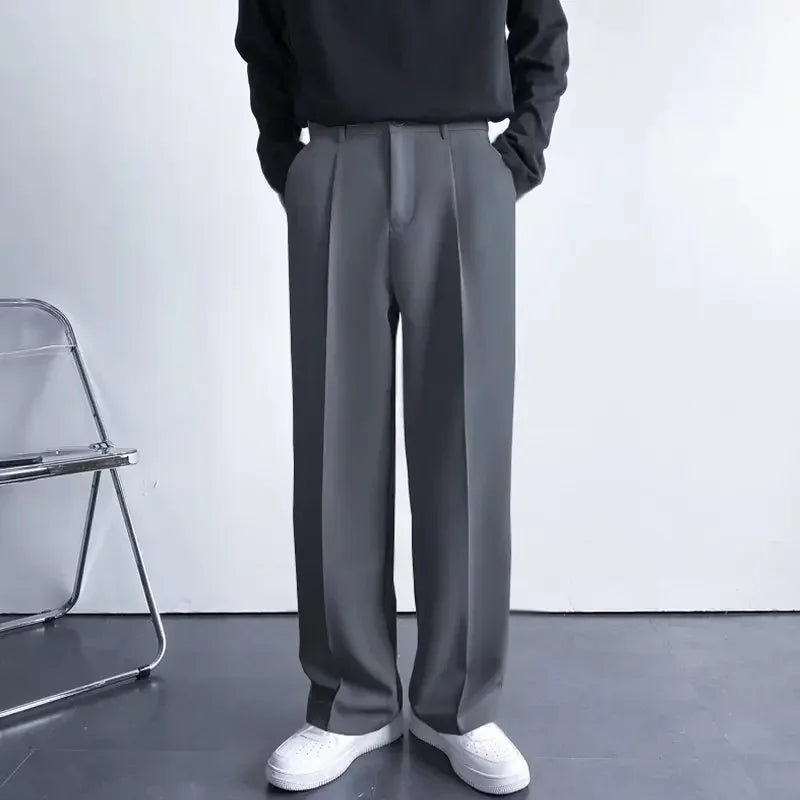 Men’s Smart Casual Pants – Slim Fit, Lightweight Polyester, Daily Spring/Summer Wear