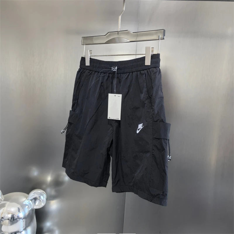 Nike Men's Lightweight Summer Exercise Shorts – Breathable Polyester, Above-Knee Fit, Black