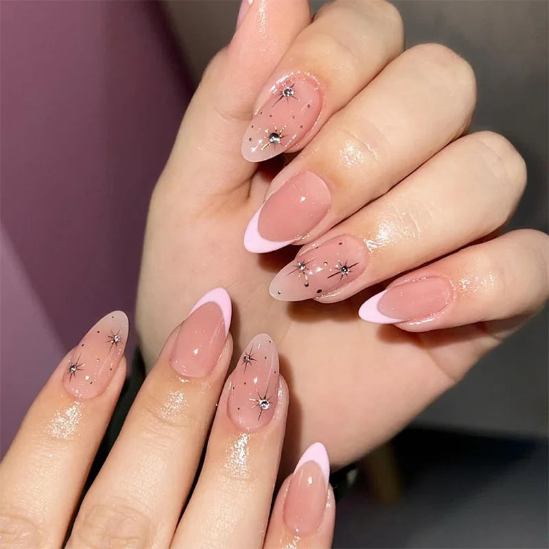 24pcs White French Press-On Nails – 3D Bowknot Design, Full Cover Wearable Set for Women