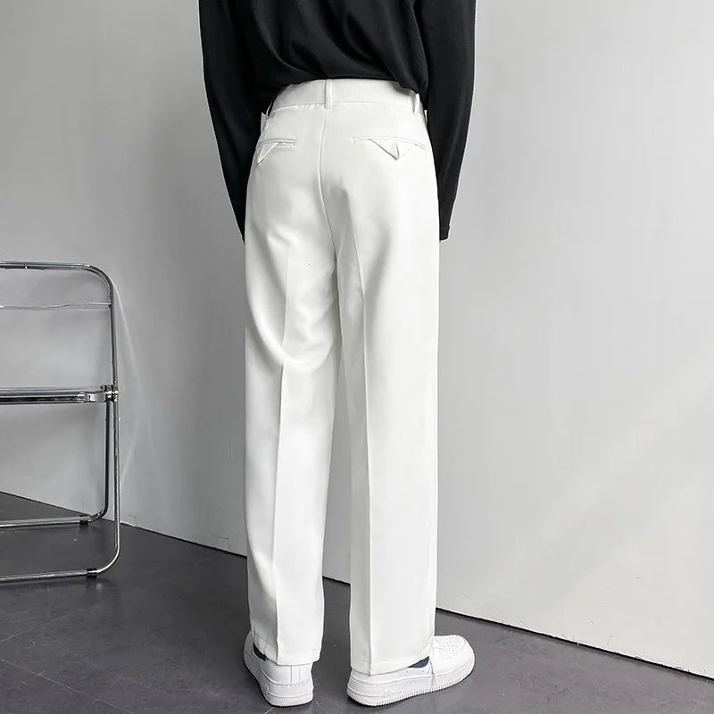 Men’s Smart Casual Pants – Slim Fit, Lightweight Polyester, Daily Spring/Summer Wear