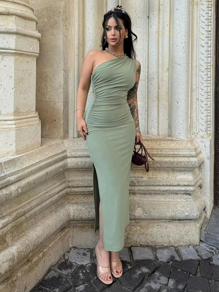 Women's Summer Maxi Dress – Elegant Sleeveless Split Design, Perfect for Parties