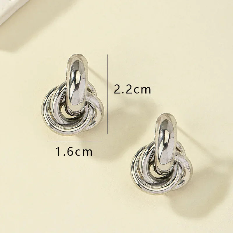 Twist Knot Hoop Earrings – Gold & Silver Finish, Stylish Everyday Jewelry for Women