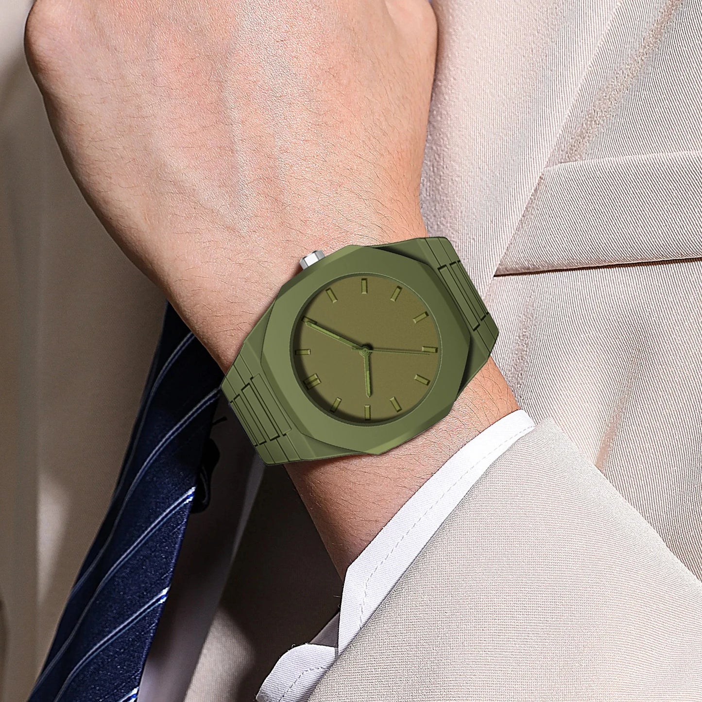 Modern Sports & Leisure Men’s Watch – Waterproof Quartz, Creative Energy Design