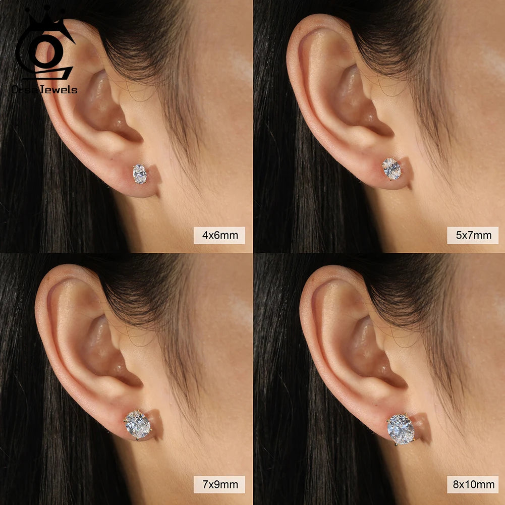 ORSA JEWELS 925 Sterling Silver Zircon Earrings – Premium Cubic Zirconia, Elegant Party Jewelry