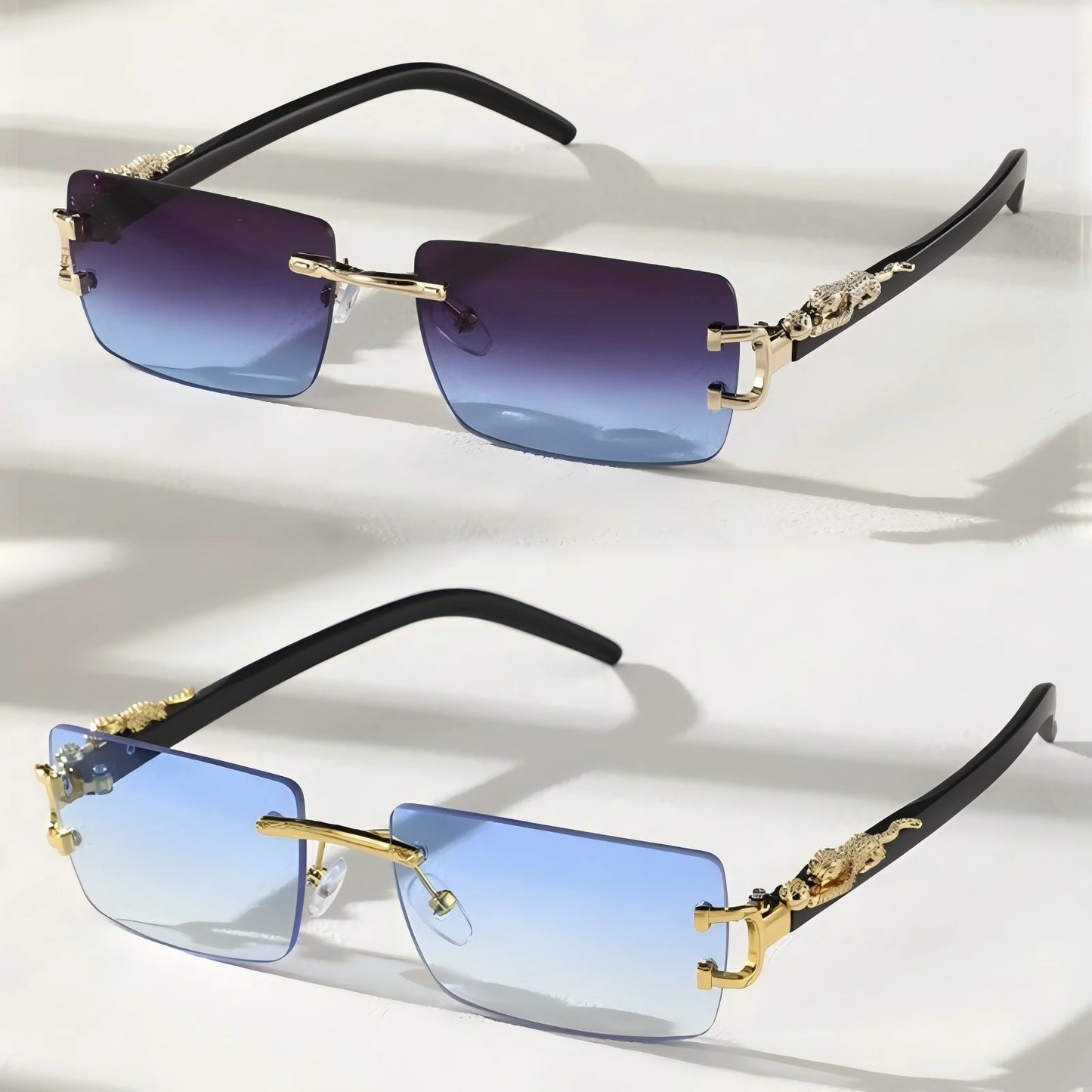 Premium Frameless Rectangular Sunglasses – Lightweight, Modern Design for Daily Wear