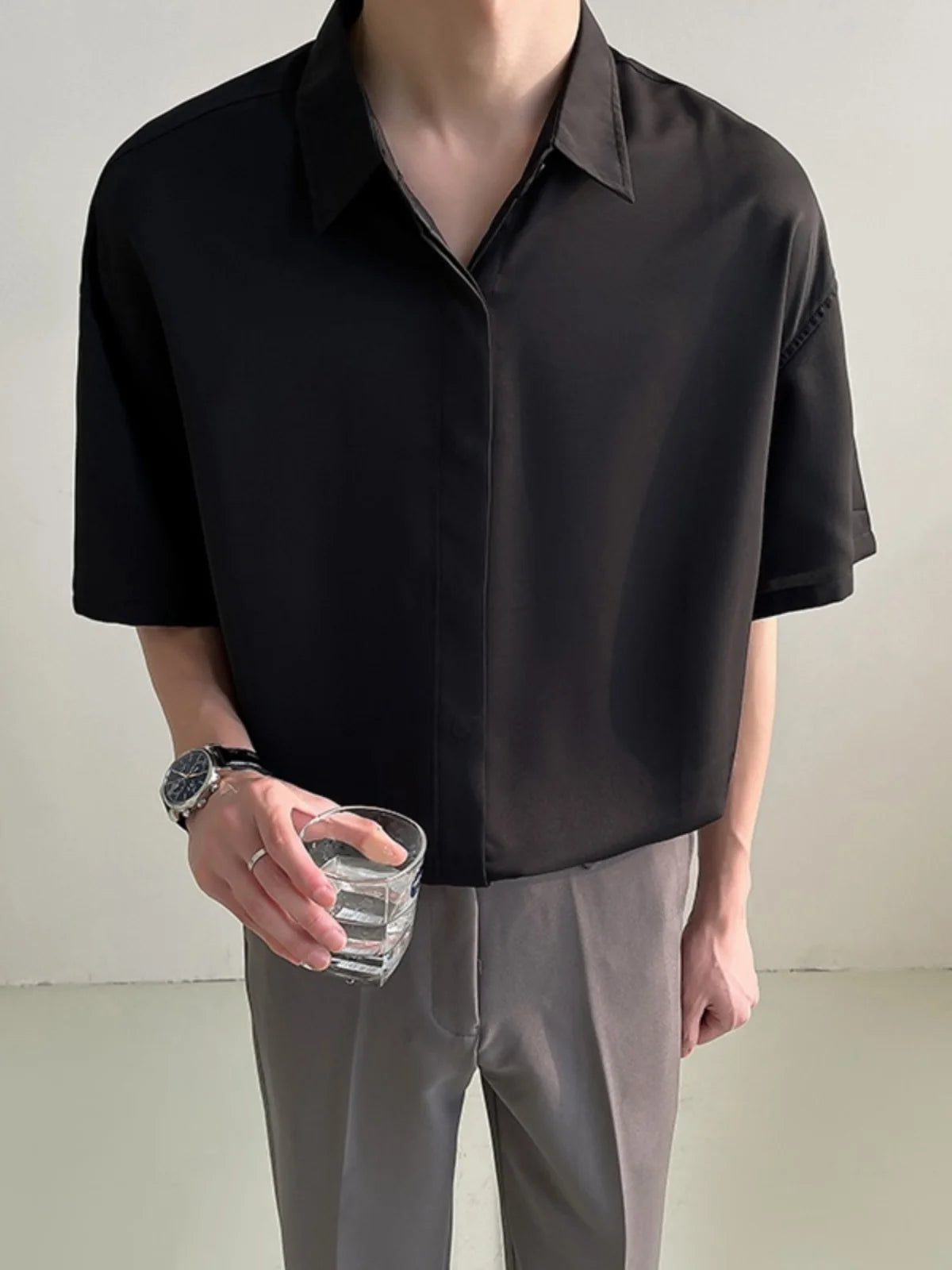 Men's Ice Silk Comfort Shirt – Four-Season Wear