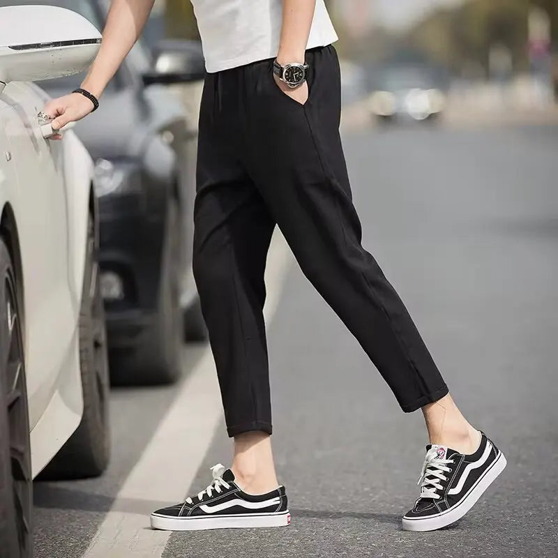 Men’s Slim-Fit Checkered Pants – Business Casual Elegance