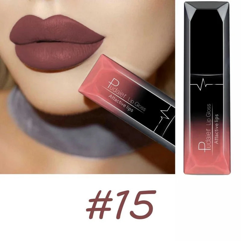 17-Color Premium Matte Liquid Lipstick Set – Long-Lasting, High-Pigment Lip Gloss & Lip Cream Collection