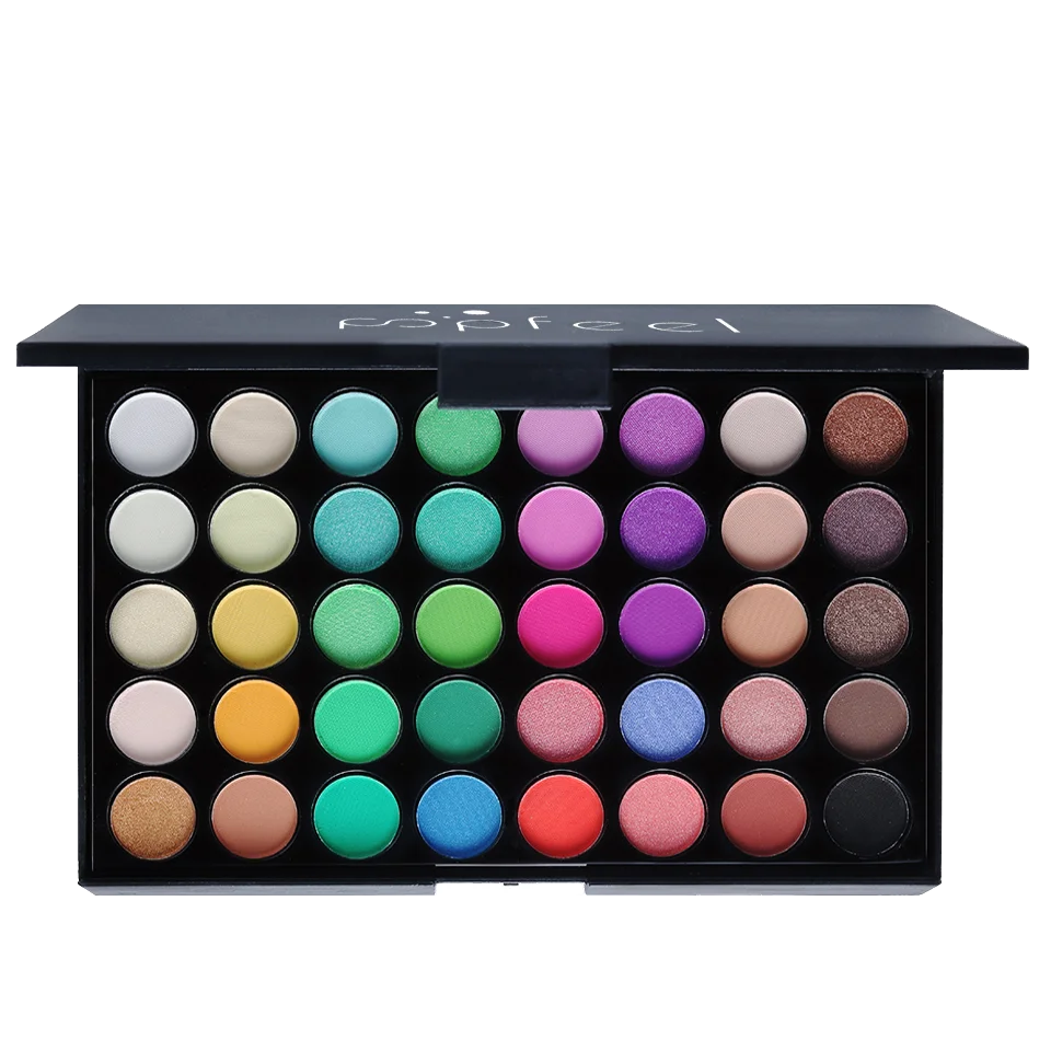 40-Color Long-Wear Eyeshadow Palette – Rich Brown & Pink Tones, Smooth Blend for All-Day Wear