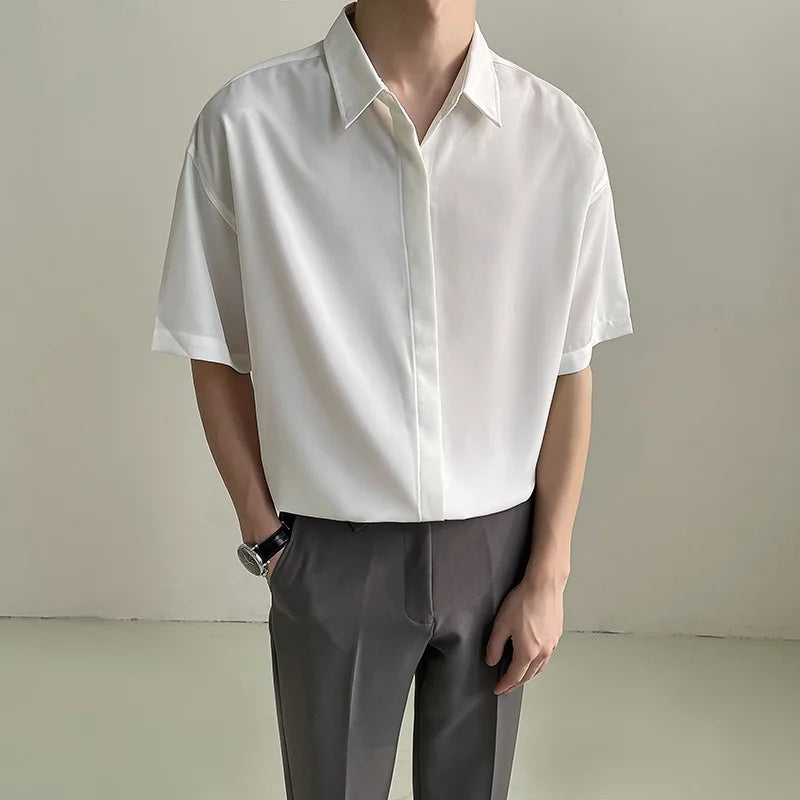 Men's Ice Silk Comfort Shirt – Four-Season Wear