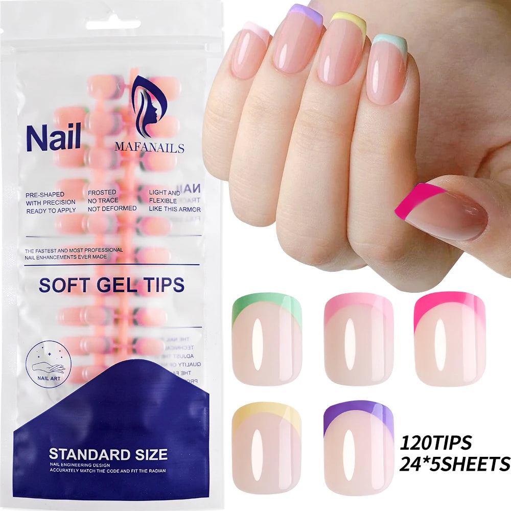 100pcs White Medium Square Press-On Nails – Full Cover Acrylic-Look False Tips, 10 Size Nail Decoration Set