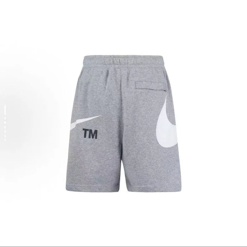 Nike Men's Cotton Outdoor Sports Shorts – Breathable, Versatile Design, Grey & Black