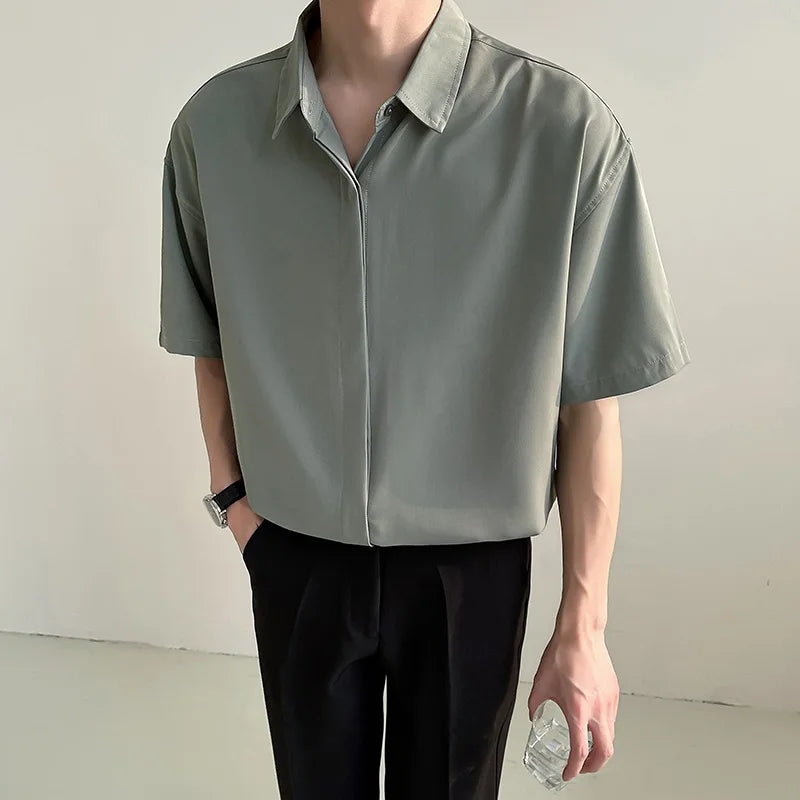 Men's Ice Silk Comfort Shirt – Four-Season Wear