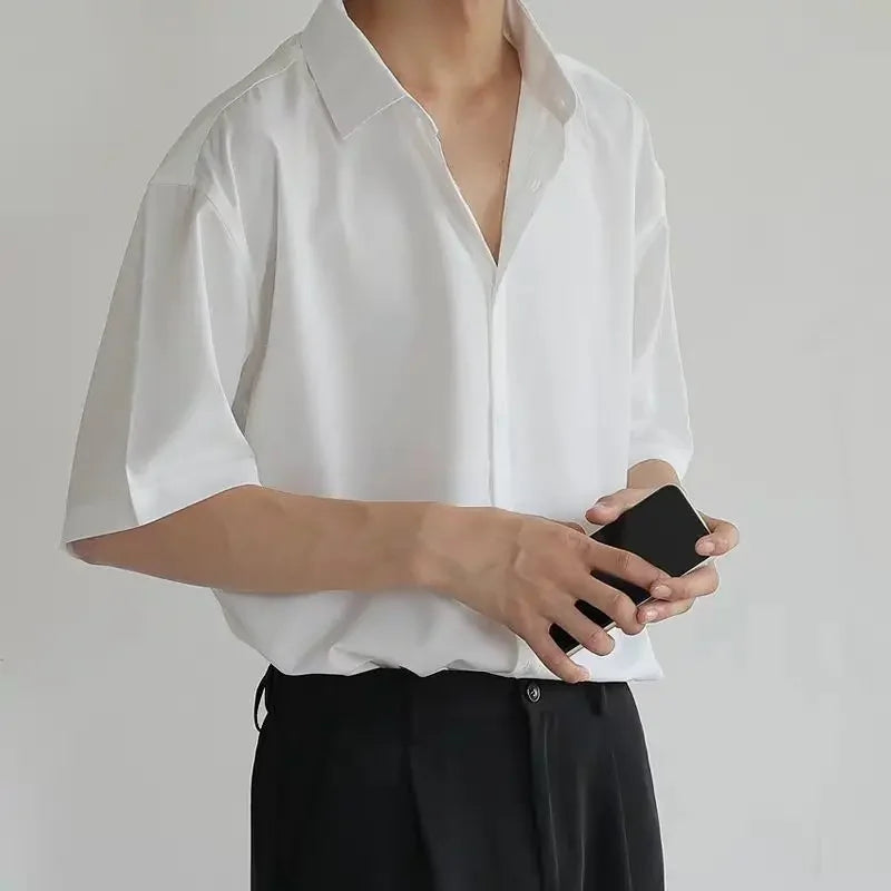 Man's Sleeve Ink Green Shirt – Korean Style
