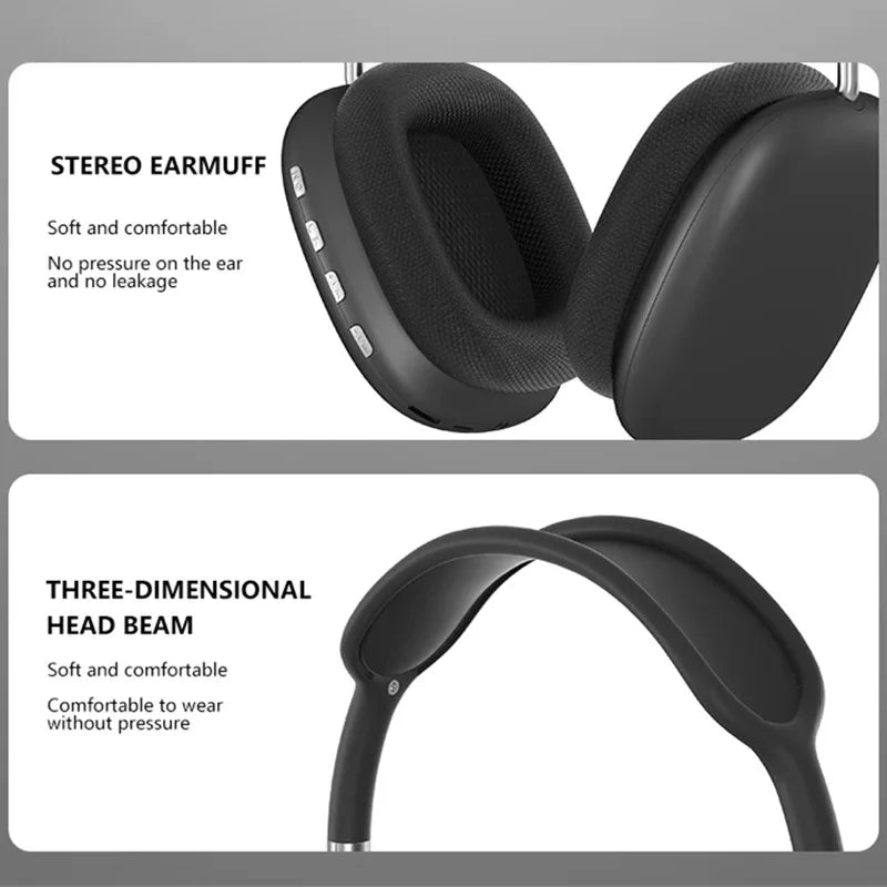 Pro Max Air Wireless Bluetooth Headphones – Noise Cancelling Over-Ear Headset with Mic, Ideal for Sports & Gaming