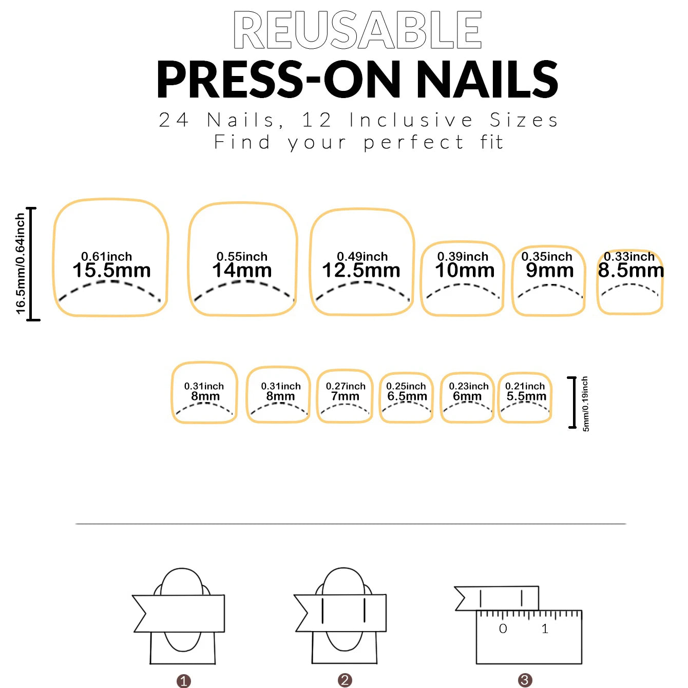 24pcs Nude French Tip Press-On Toe Nails – Square Shape, Glossy Finish