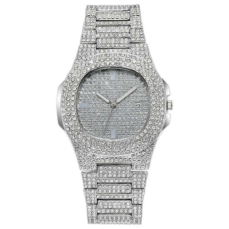 Classic Silver Steel Men’s Watch – Large Dial, Calendar Display, Premium Quartz Movement
